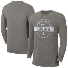 San Antonio Spurs Authentic Long Sleeve Practice T-Shirt - Charcoal sale