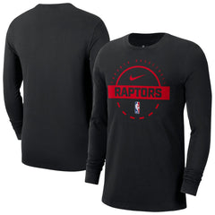Toronto Raptors Authentic Long Sleeve Practice T-Shirt - Black on sale
