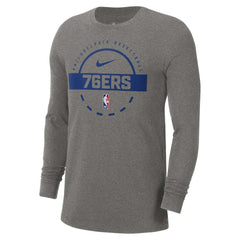 Philadelphia 76ers Authentic Long Sleeve Practice T-Shirt - Charcoal on sale