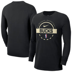 Milwaukee Bucks Authentic Long Sleeve Practice T-Shirt - Black online