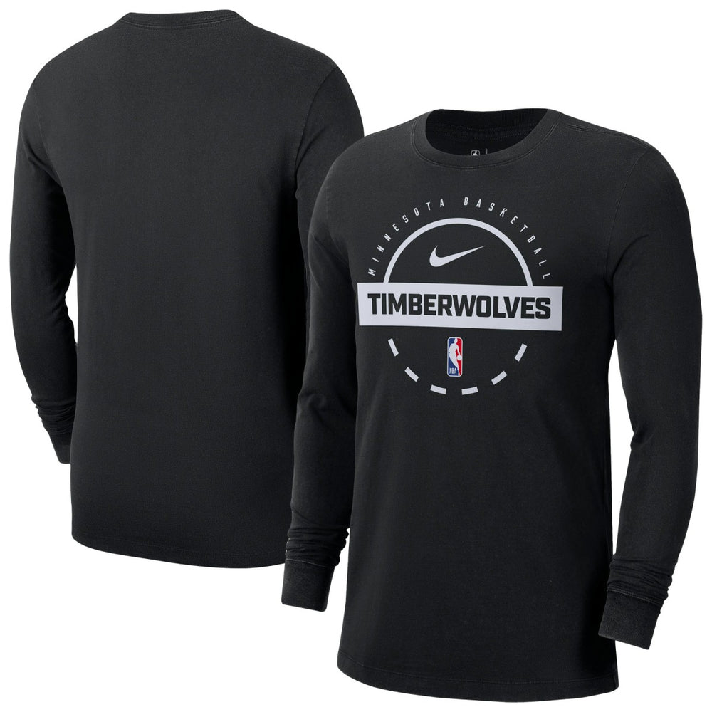 Minnesota Timberwolves Authentic Long Sleeve Practice T-Shirt - Black cheap