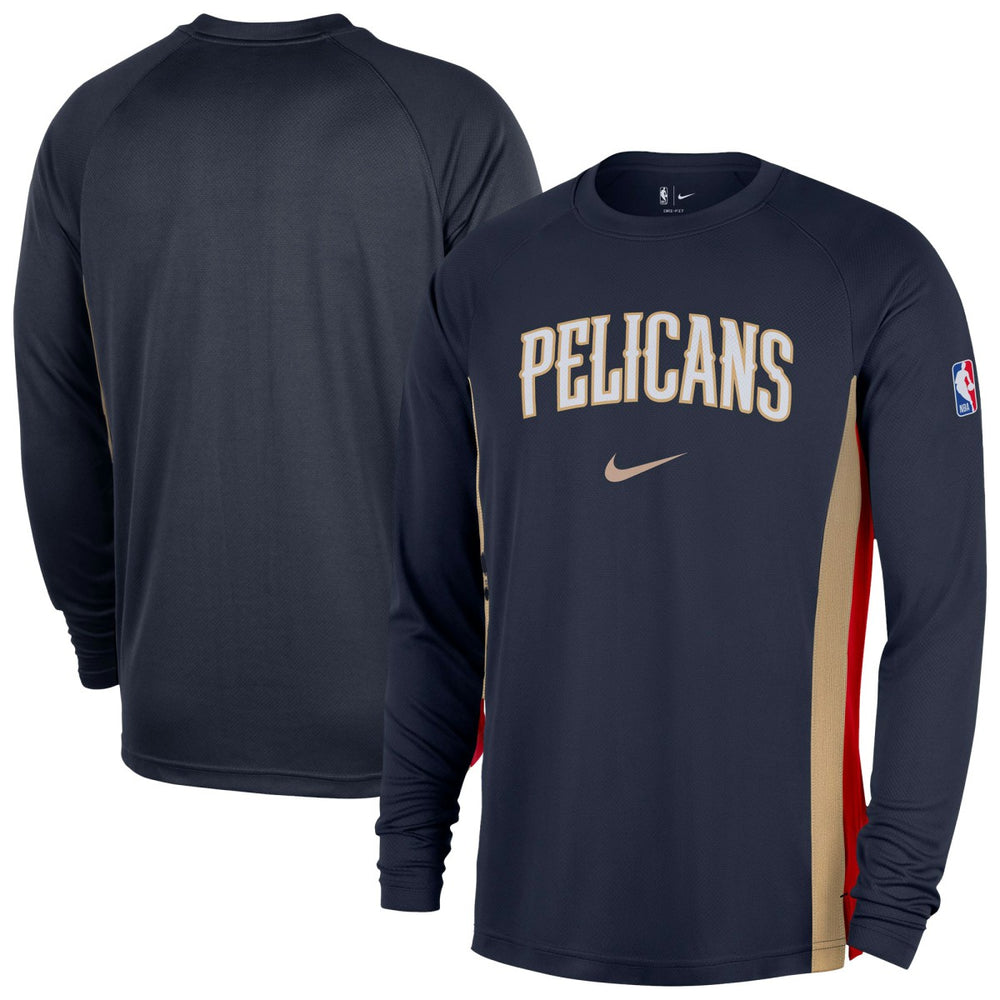 New Orleans Pelicans 2025/26 Authentic Pre-Game Legend Dri-FIT Long Sleeve Shooting Shirt - Navy cheap