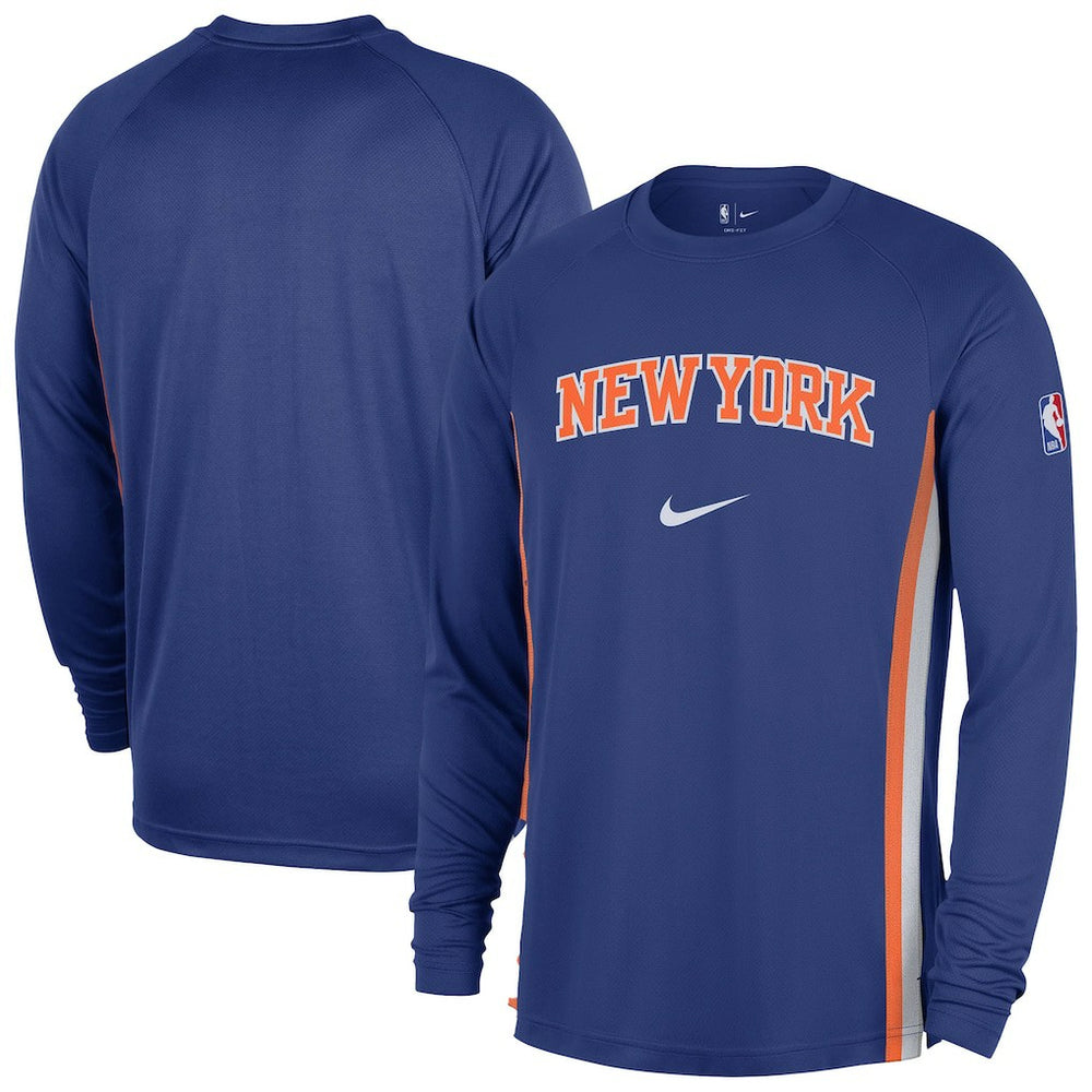 New York Knicks 2025/26 Authentic Pre-Game Legend Dri-FIT Long Sleeve Shooting Shirt - Blue outlet