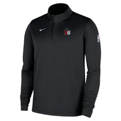 Philadelphia 76ers 2025/26 Authentic Coaches Quarter-Zip Dri-Fit Top - Black sale