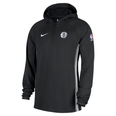 Brooklyn Nets Authentic On Court Zone Quarter-Zip Dri-FIT Hoodie Jacket - Black shop