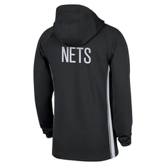 Brooklyn Nets Authentic On Court Zone Quarter-Zip Dri-FIT Hoodie Jacket - Black shop