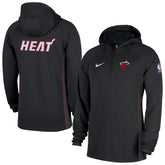 Miami Heat Authentic On Court Zone Quarter-Zip Dri-FIT Hoodie Jacket - Black on sale
