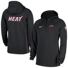 Miami Heat Authentic On Court Zone Quarter-Zip Dri-FIT Hoodie Jacket - Black on sale