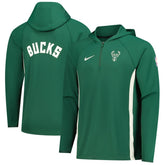 Milwaukee Bucks Authentic On Court Zone Quarter-Zip Dri-FIT Hoodie Jacket - Hunter Green for sale