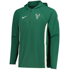 Milwaukee Bucks Authentic On Court Zone Quarter-Zip Dri-FIT Hoodie Jacket - Hunter Green for sale