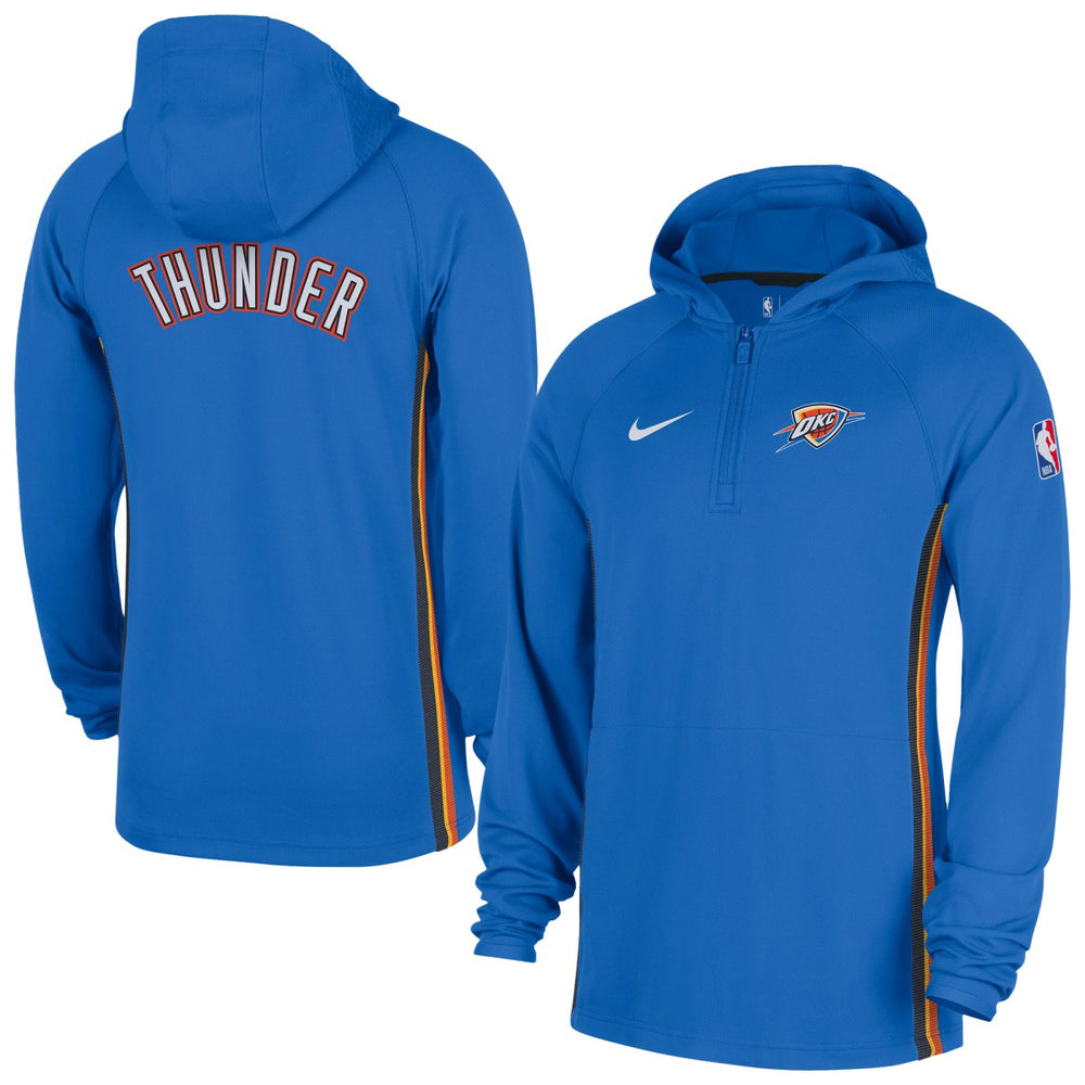 Oklahoma City Thunder Authentic On Court Zone Quarter-Zip Dri-FIT Hoodie Jacket - Blue sale