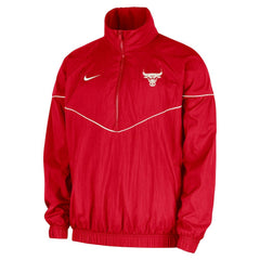 Chicago Bulls Courtside Windrunner Woven Half-Zip Hooded Jacket - Red for sale