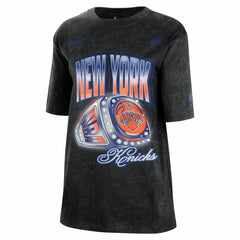 New York Knicks Women's Courtside Original Content Vintage Washed Boyfriend T-Shirt - Black on sale