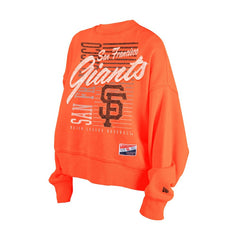 San Francisco Giants Women's Boxy Mineral Wash Dolmen Sleeve Cropped Sweatshirt Orange