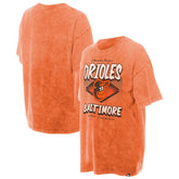 Baltimore Orioles Women's Mineral Wash Oversized T-Shirt Orange
