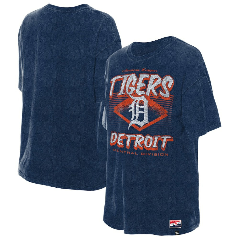 Detroit Tigers Women's Mineral Wash Oversized T-Shirt Navy