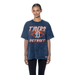 Detroit Tigers Women's Mineral Wash Oversized T-Shirt Navy