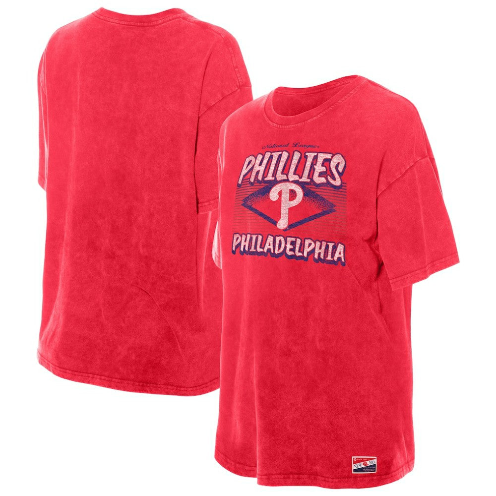 Philadelphia Phillies Women's Mineral Wash Oversized T-Shirt Red