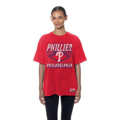 Philadelphia Phillies Women's Mineral Wash Oversized T-Shirt Red