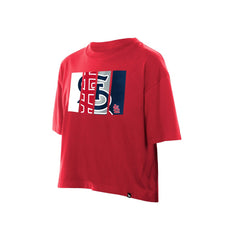 St. Louis Cardinals Women's Boxy Foil Logo T-Shirt Red