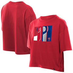 Philadelphia Phillies Women's Boxy Foil Logo T-Shirt Red