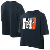 Houston Astros Women's Boxy Foil Logo T-Shirt Navy