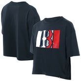Boston Red Sox Women's Boxy Foil Logo T-Shirt Navy