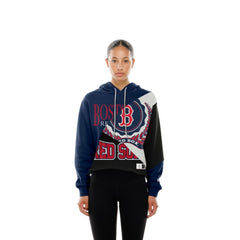 Boston Red Sox Women's Upcycled Color Block Cropped Boxy Hoodie