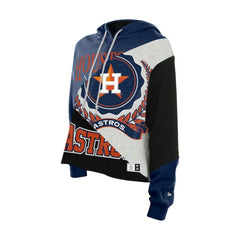 Houston Astros Women's Upcycled Color Block Cropped Boxy Hoodie