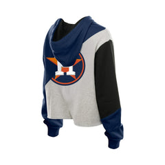 Houston Astros Women's Upcycled Color Block Cropped Boxy Hoodie