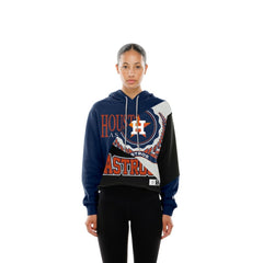 Houston Astros Women's Upcycled Color Block Cropped Boxy Hoodie