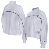 New Era Denver Broncos Female Adult White Functional Fandom Quarter-Zip Sweatshirt sale