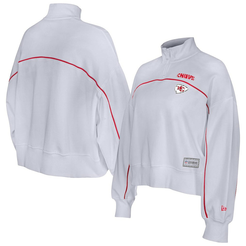 New Era Kansas City Chiefs Female Adult White Functional Fandom Quarter-Zip Sweatshirt discount