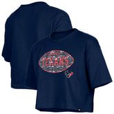Houston Texans New Era Girl's Flip Sequin Boxy T-Shirt - Navy cheap
