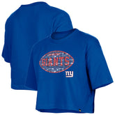 New York Giants New Era Girl's Flip Sequin Boxy T-Shirt - Royal online