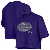 Baltimore Ravens New Era Girl's Flip Sequin Boxy T-Shirt - Purple online