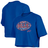 Buffalo Bills New Era Girl's Flip Sequin Boxy T-Shirt - Royal discount