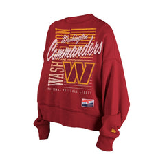 Washington Commanders New Era Women's Oversized Throwback Mineral Wash Crew Neck Sweatshirt - Black for sale