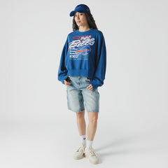Buffalo Bills New Era Women's Oversized Throwback Mineral Wash Crew Neck Sweatshirt - Royal online
