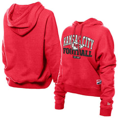Kansas City Chiefs New Era Women's Throwback Boxy Hoodie Sweatshirt - Red sale