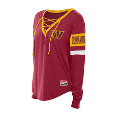 Washington Commanders New Era Women's Throwback Lace-Up Long-Sleeve T-Shirt - Burgundy on sale