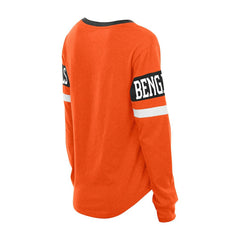 Cincinnati Bengals New Era Women's Throwback Lace-Up Long-Sleeve T-Shirt - Orange discount