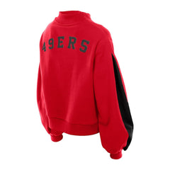 San Francisco 49ers New Era Women's Sport Night Mock Neck Balloon Sleeve Pullover Sweatshirt - Scarlet discount