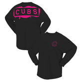 Chicago Cubs Women's Neon Jersey Long Sleeve T-Shirt Black