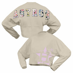 Houston Astros Women's Floral Preppy Cropped Long Sleeve T-Shirt Cream