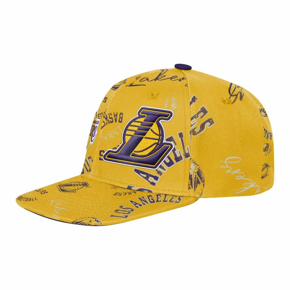 Los Angeles Lakers Outerstuff Youth Street Hooper Allover Print Snapback Hat - Gold sale