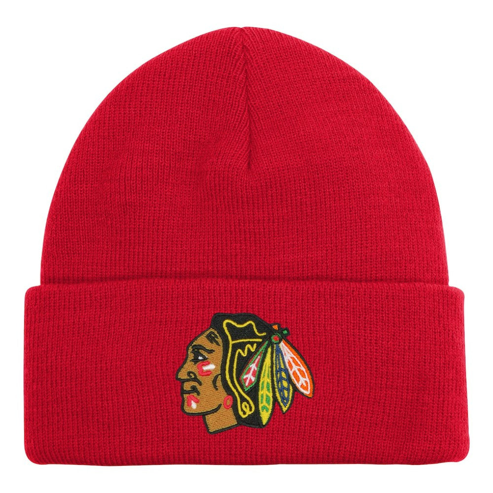 Chicago Blackhawks Outerstuff Youth 2.0 Essential Cuffed Knit Hat - Red Hats