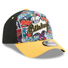 Pittsburgh Pirates Youth 2025 MLB Diamond Hero Edition A-Frame 9FORTY Adjustable Hat Black/Gold