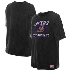 Los Angeles Lakers Women's Throwback Mineral Wash Oversized T-Shirt - Black sale