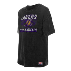 Los Angeles Lakers Women's Throwback Mineral Wash Oversized T-Shirt - Black sale